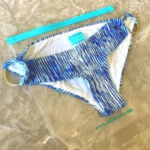 Melissa Odabash blue Evita gold O ring swim bottom new with no tag size 4 fits 2